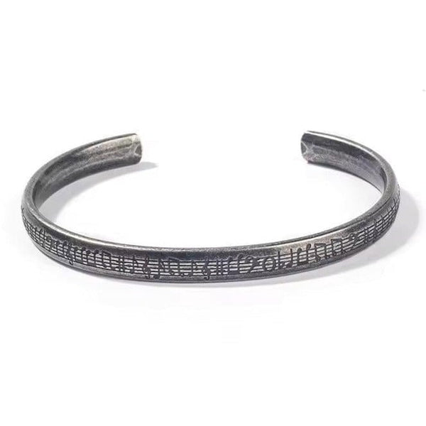 caligio Caligio Men Bracelets Vintage Music Silver / Small [Up to 6,7"] Get Mens Titanium Bracelet Vintage Beta, Cuff Bracelets by Caligio small gift  cheap gift for men  shackle bracelet mens anchor bracelet