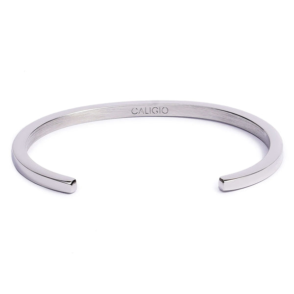 Metal Cuff Bracelet with Cotton Rope - Eros Steel by Caligio – CALIGIO