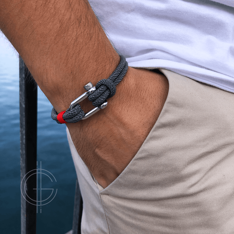 Men's Bracelets Bestseller - Hand-Crafted Fortune Grey by Caligio