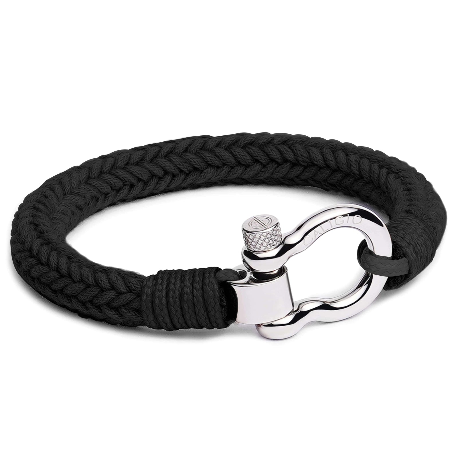 Buy Casual Men s Omega Bracelet in Black Cotton Caligio CALIGIO
