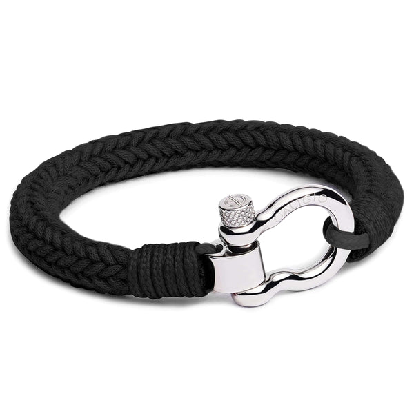 Metal Cuff Bracelet with Cotton Rope - Eros Steel by Caligio – CALIGIO
